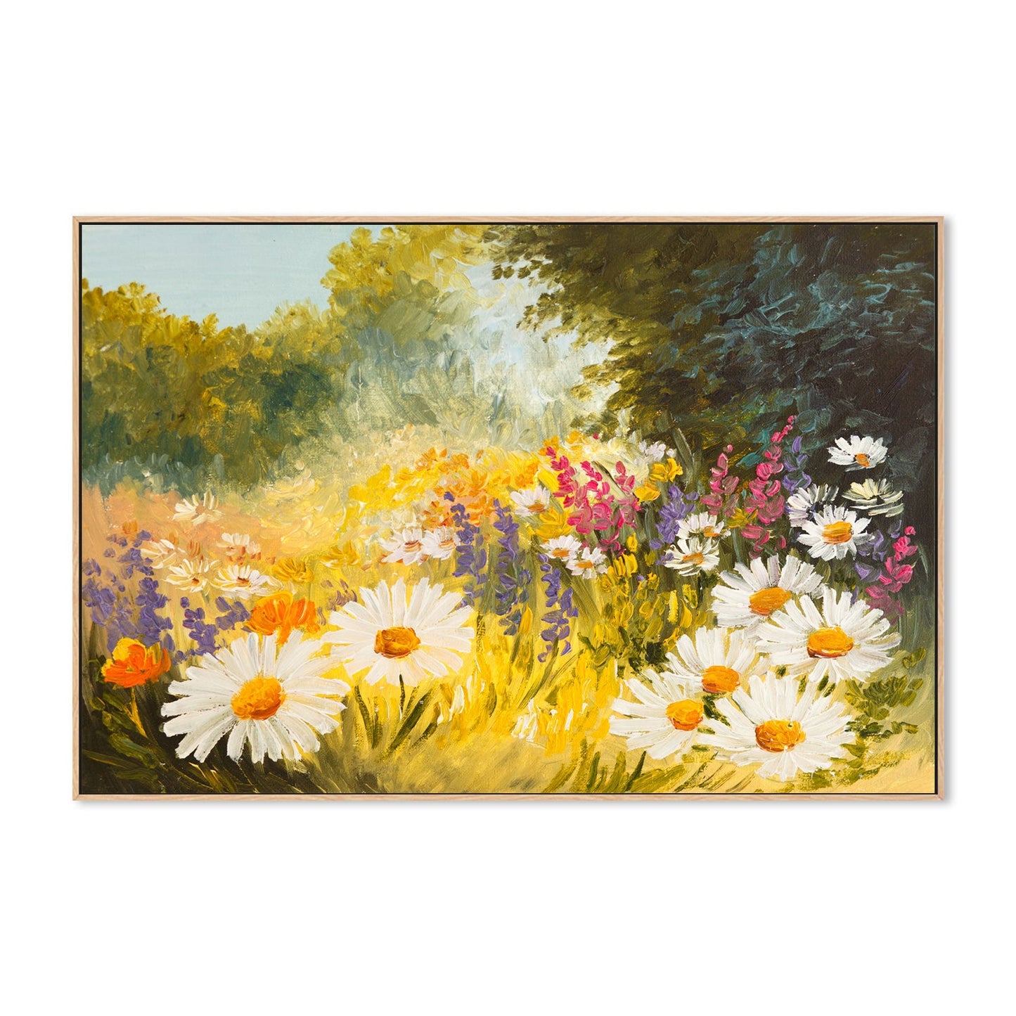 A Field of Daisies, Style A, Hand-Painted Canvas