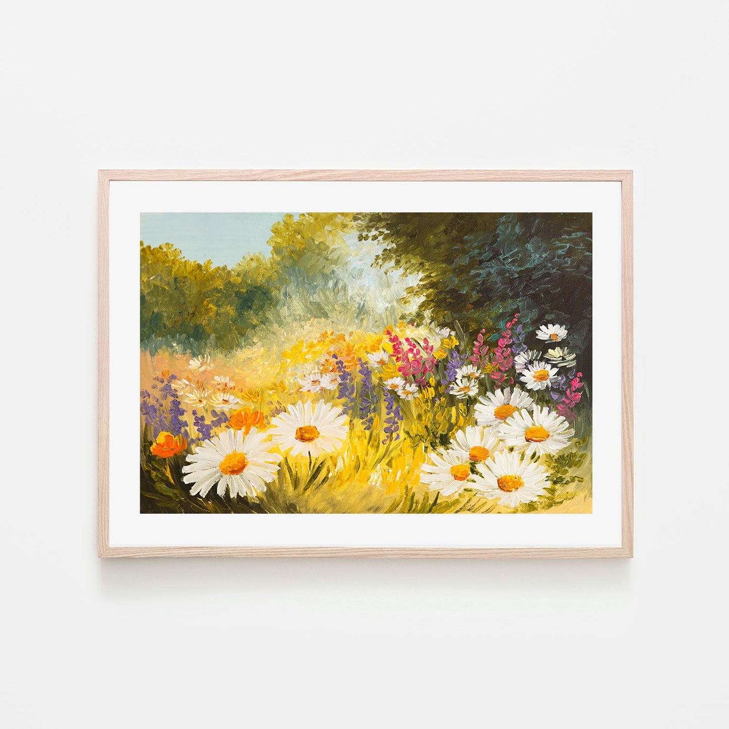 A Field of Daisies, Style A, Hand-Painted Canvas