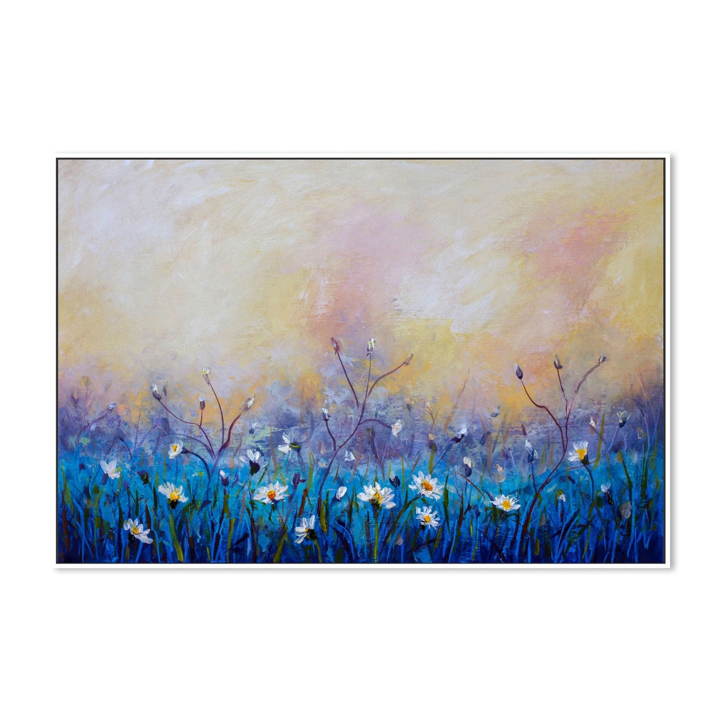 A Field of Daisies, Style C, Hand-Painted Canvas