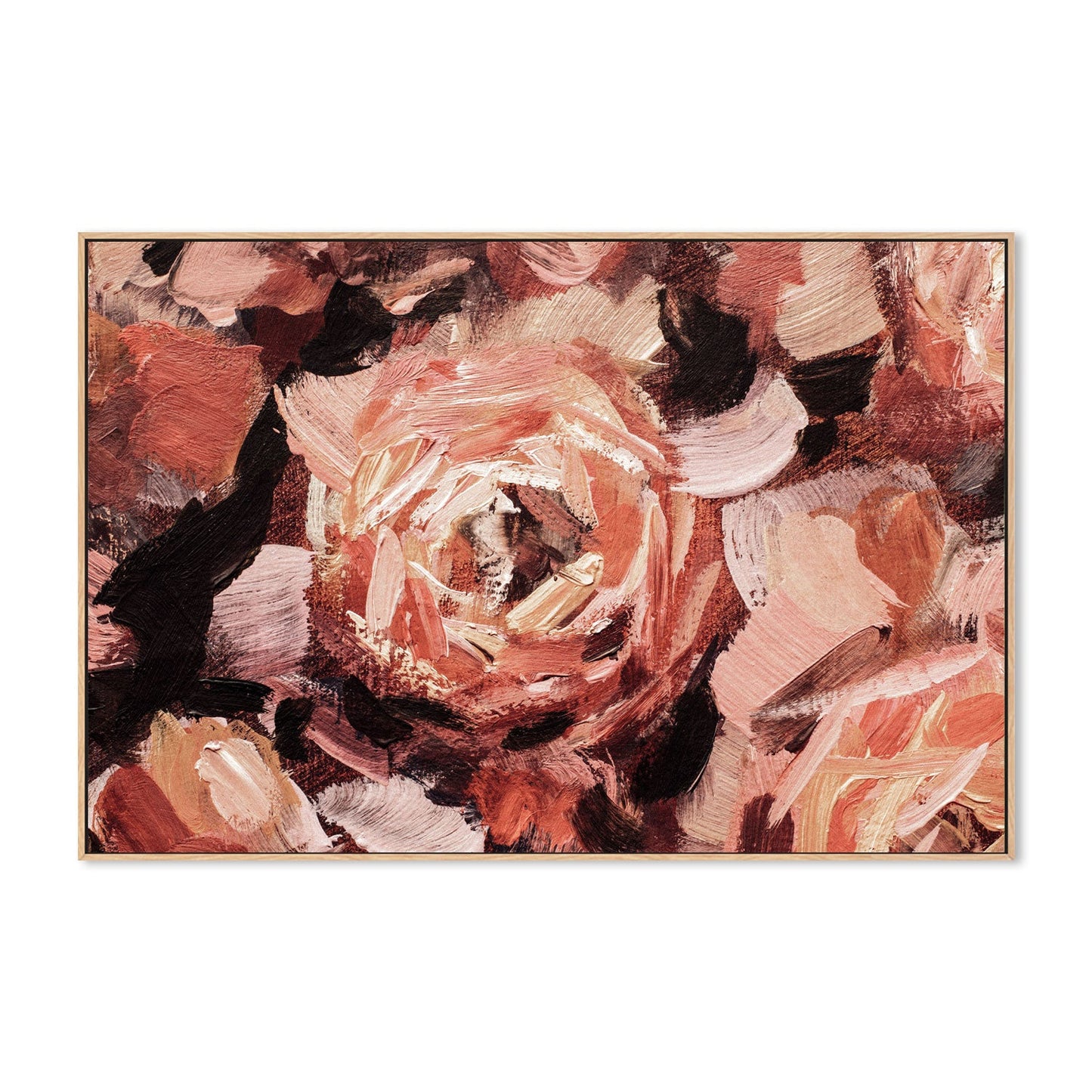 Blushing Roses, Style A, Hand-Painted Canvas