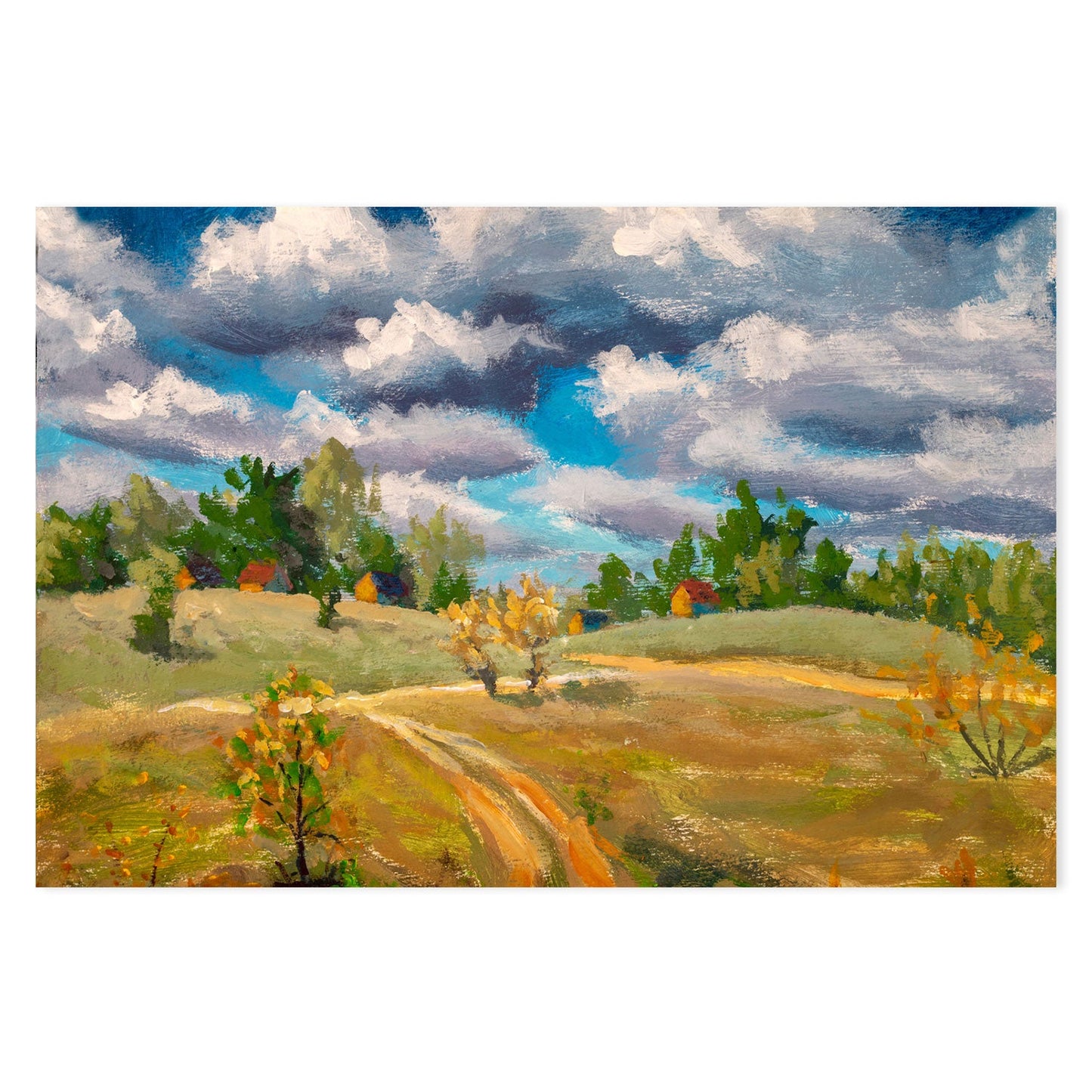 Over The Hills, Hand-Painted Canvas