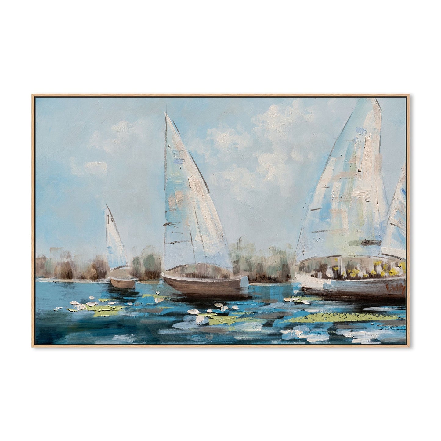 Sailing At Midday, Hand-Painted Canvas