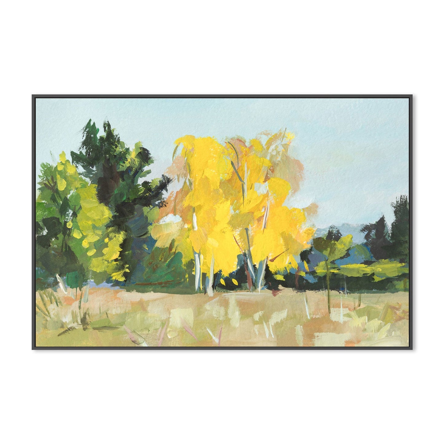 Yellow Autumn Trees , Hand-painted Canvas