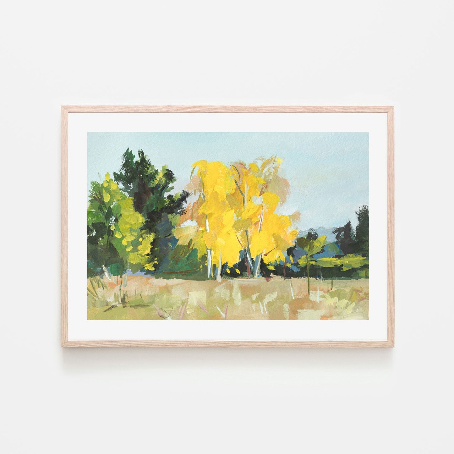 Yellow Autumn Trees , Hand-painted Canvas