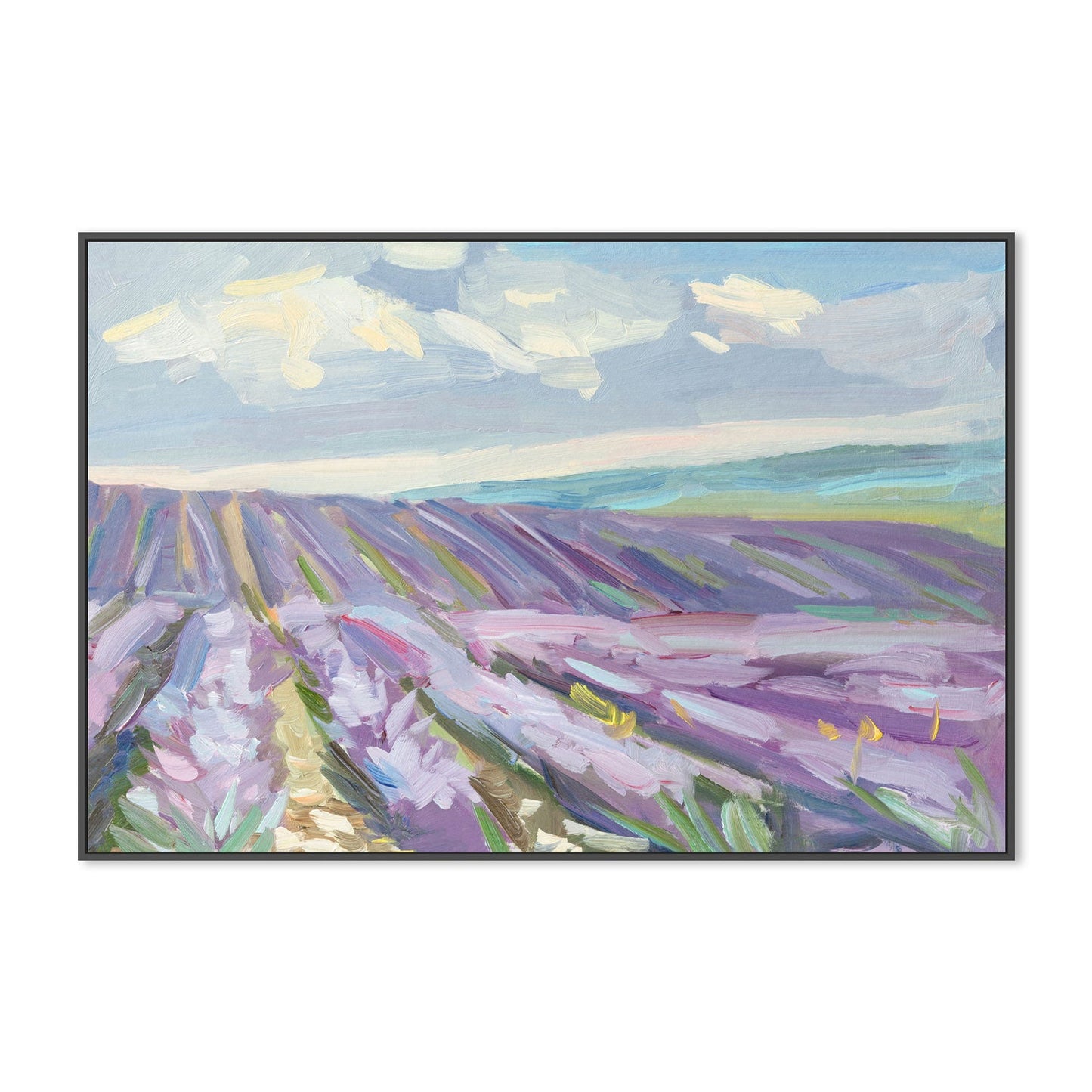 Long Lavender Field , Hand-painted Canvas