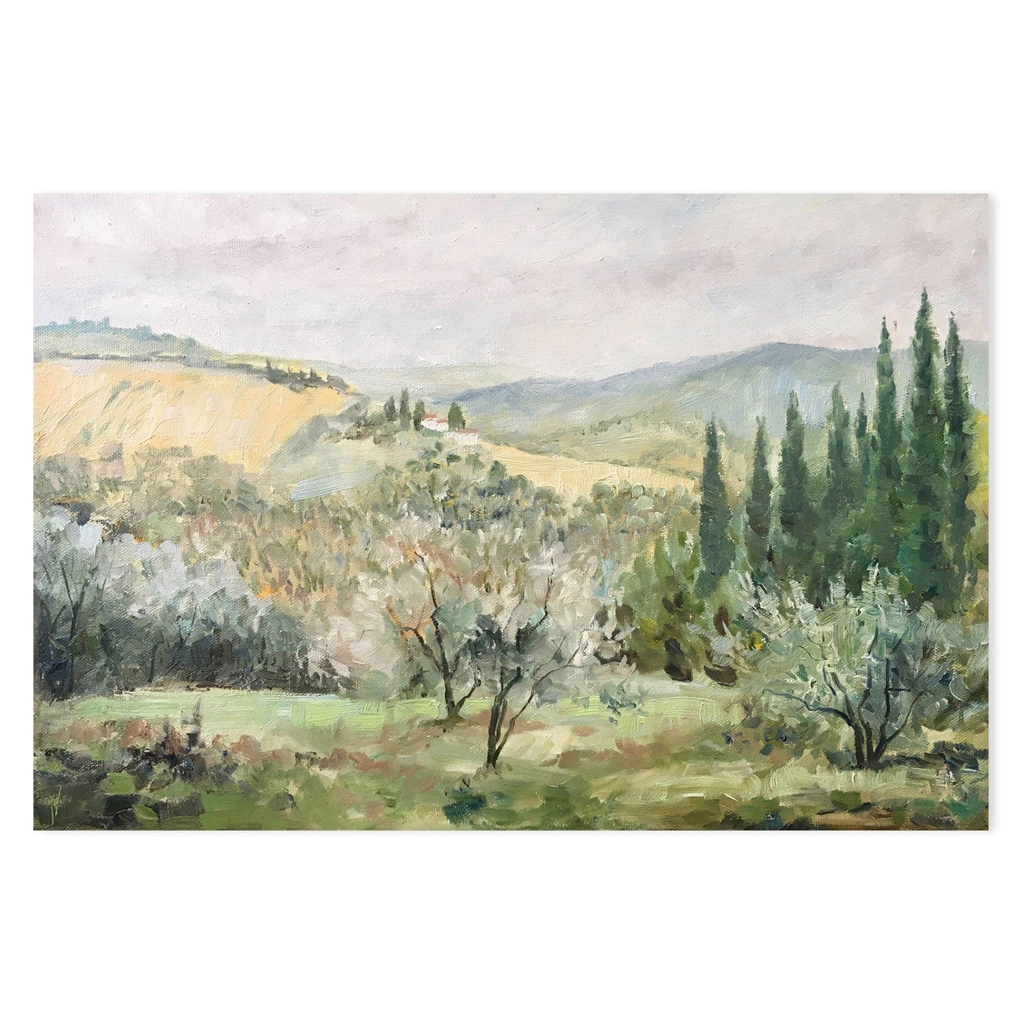 English Countryside, Style A , Hand-Painted Canvas