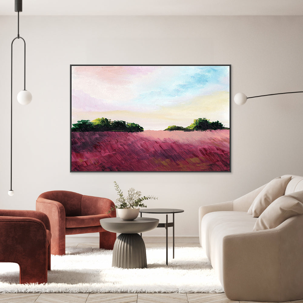 Crimson Dreamscape, Style A, Hand-Painted Canvas