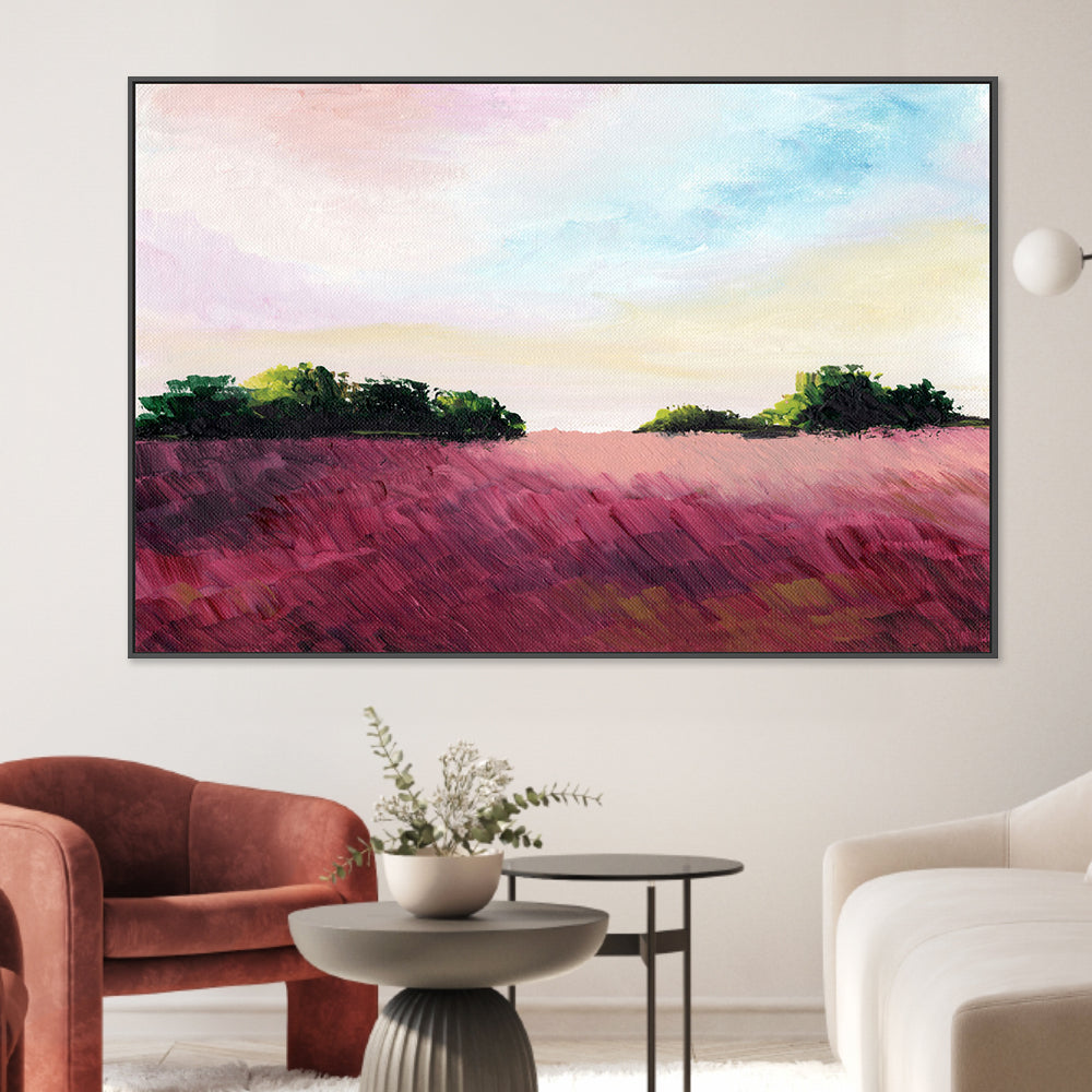 Crimson Dreamscape, Style A, Hand-Painted Canvas