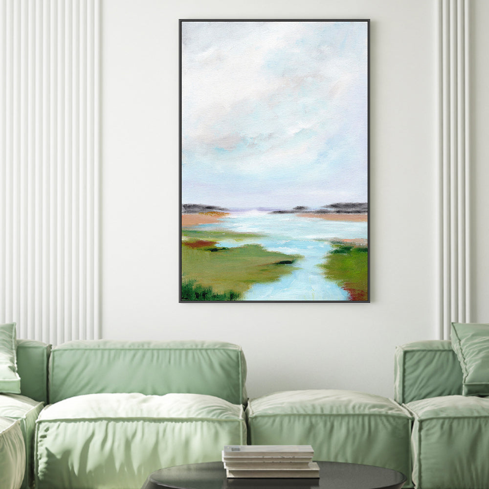 Evergreen Horizons, Hand-Painted Canvas