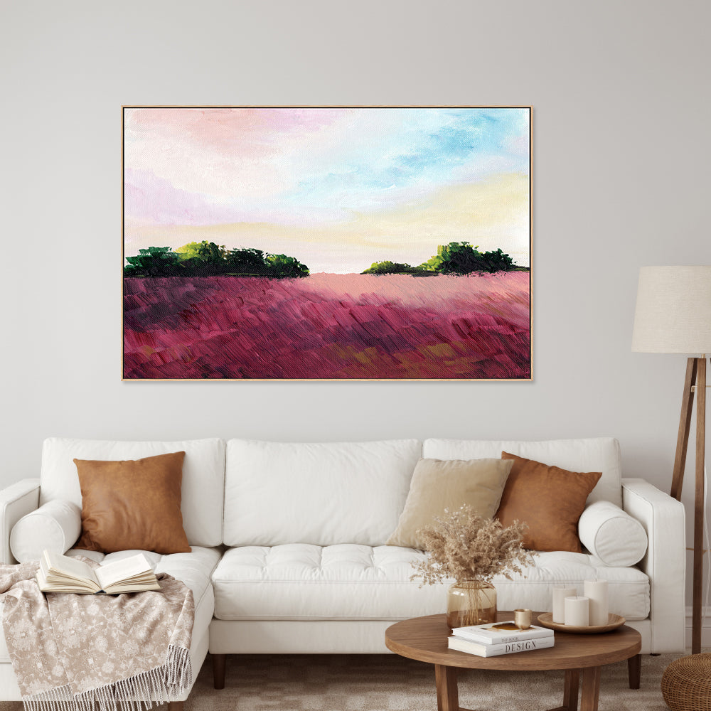 Crimson Dreamscape, Style A, Hand-Painted Canvas