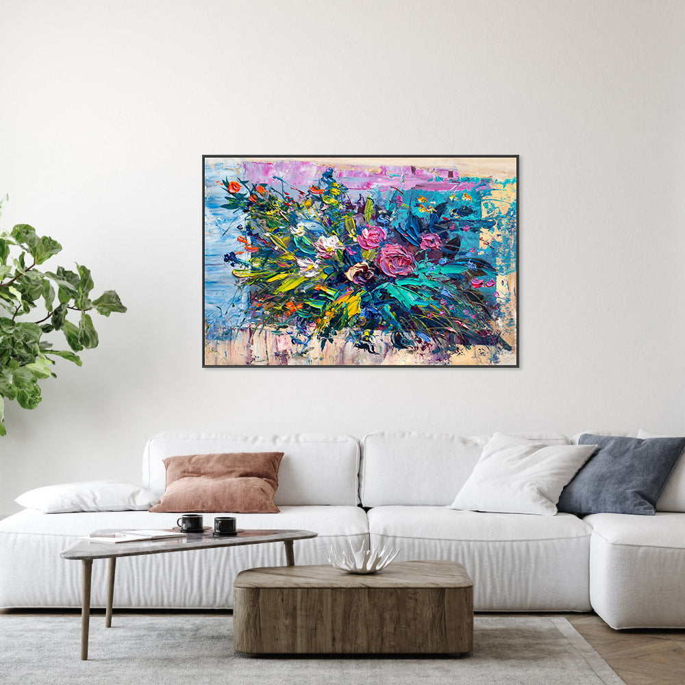 A Maelstrom Of Flowers , Hand-Painted Canvas