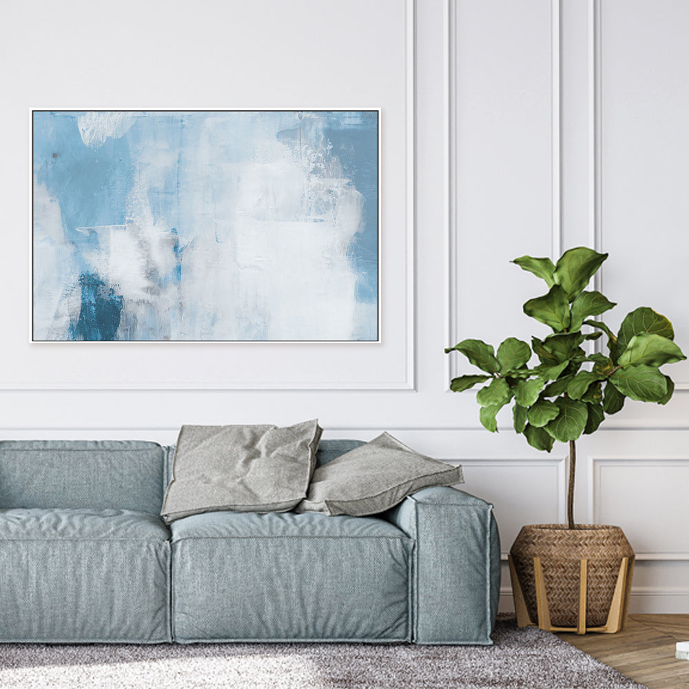 Pastel Blue, Hand-Painted Canvas