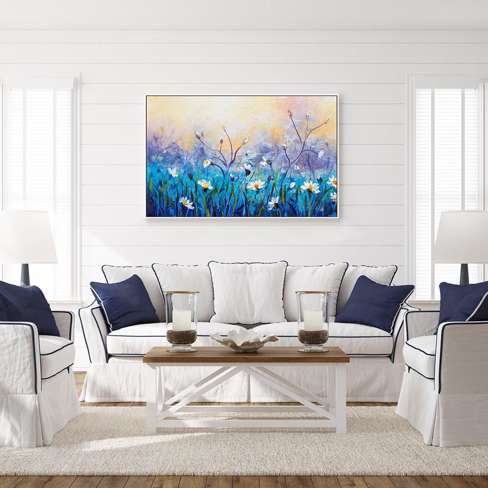 A Field of Daisies, Style A, Hand-Painted Canvas