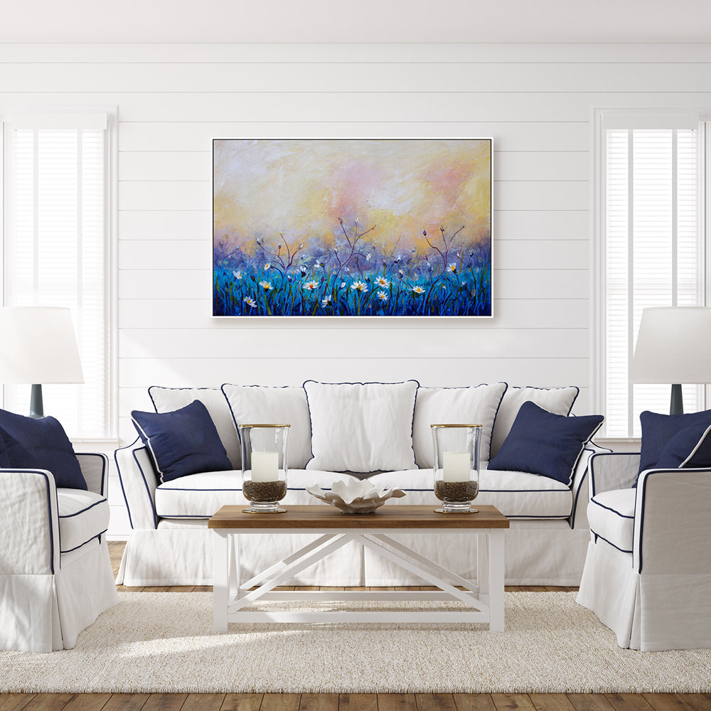 A Field of Daisies, Style C, Hand-Painted Canvas