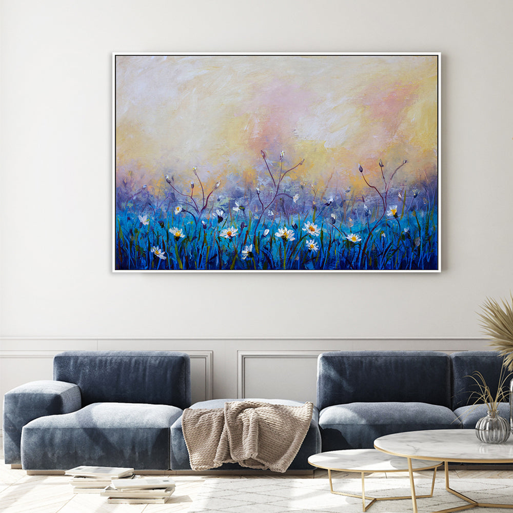 A Field of Daisies, Style C, Hand-Painted Canvas