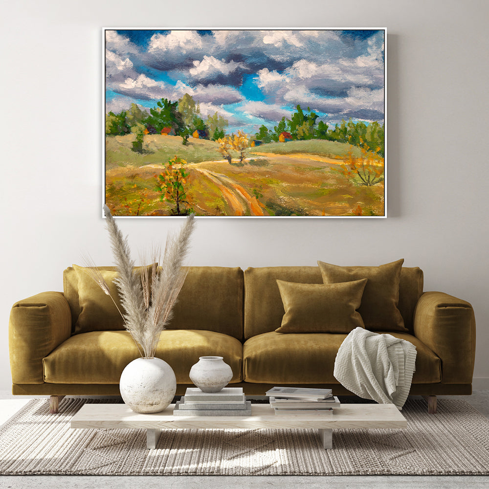 Over The Hills, Hand-Painted Canvas