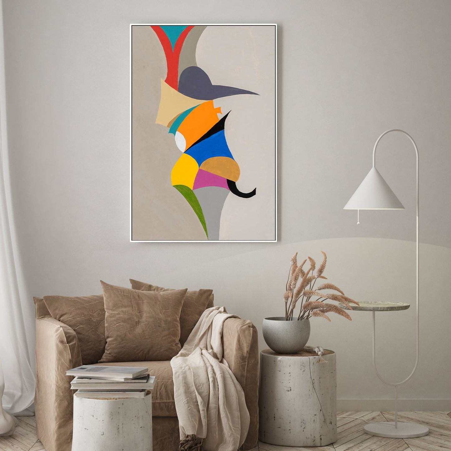 Where Shapes Meet, Hand-Painted Canvas