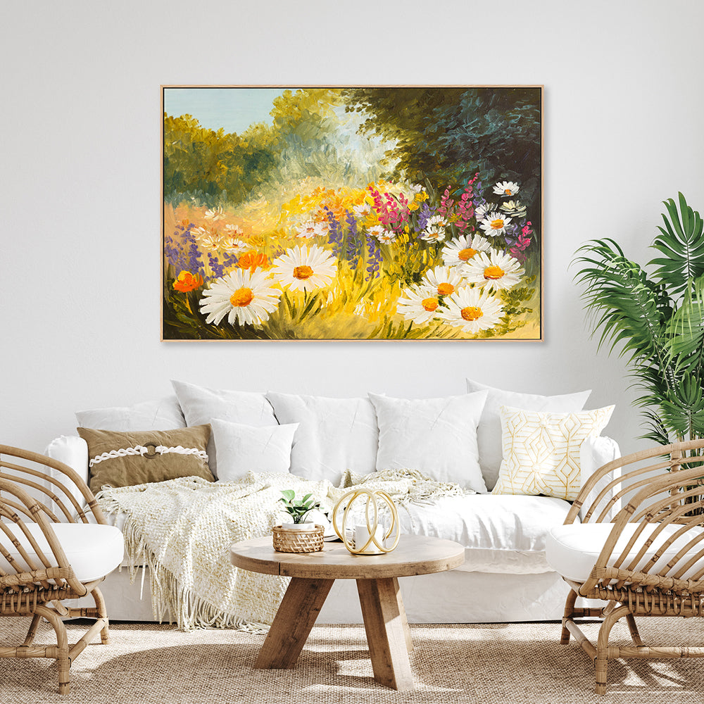 A Field of Daisies, Style A, Hand-Painted Canvas