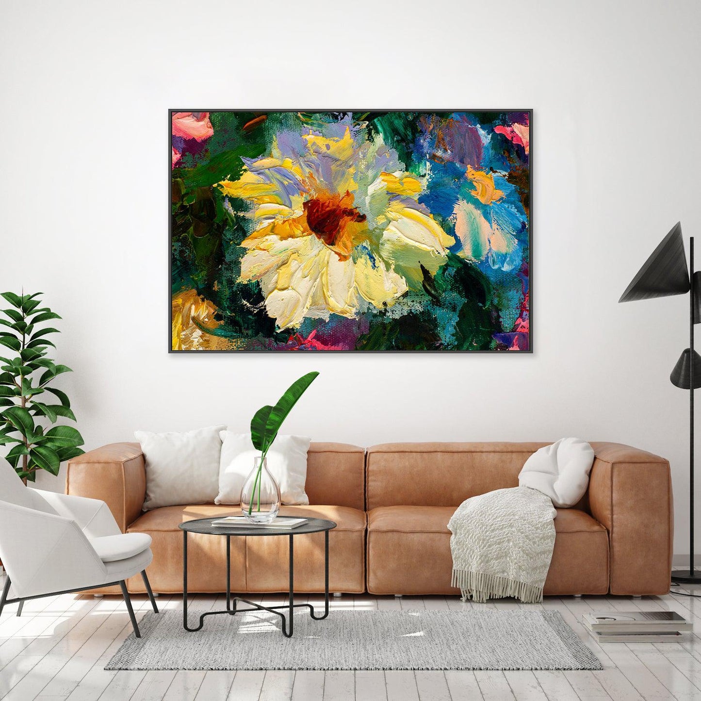 Yellow Flower , Hand-painted Canvas