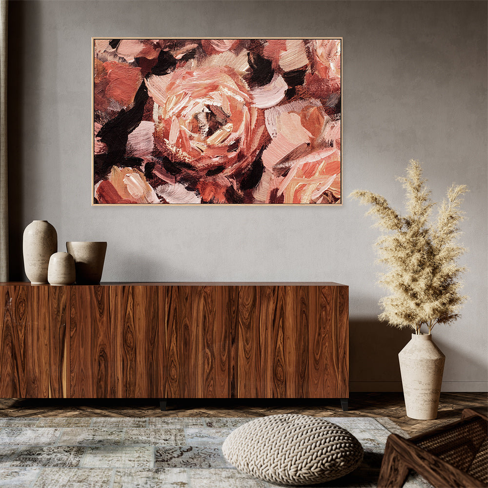 Blushing Roses, Style A, Hand-Painted Canvas