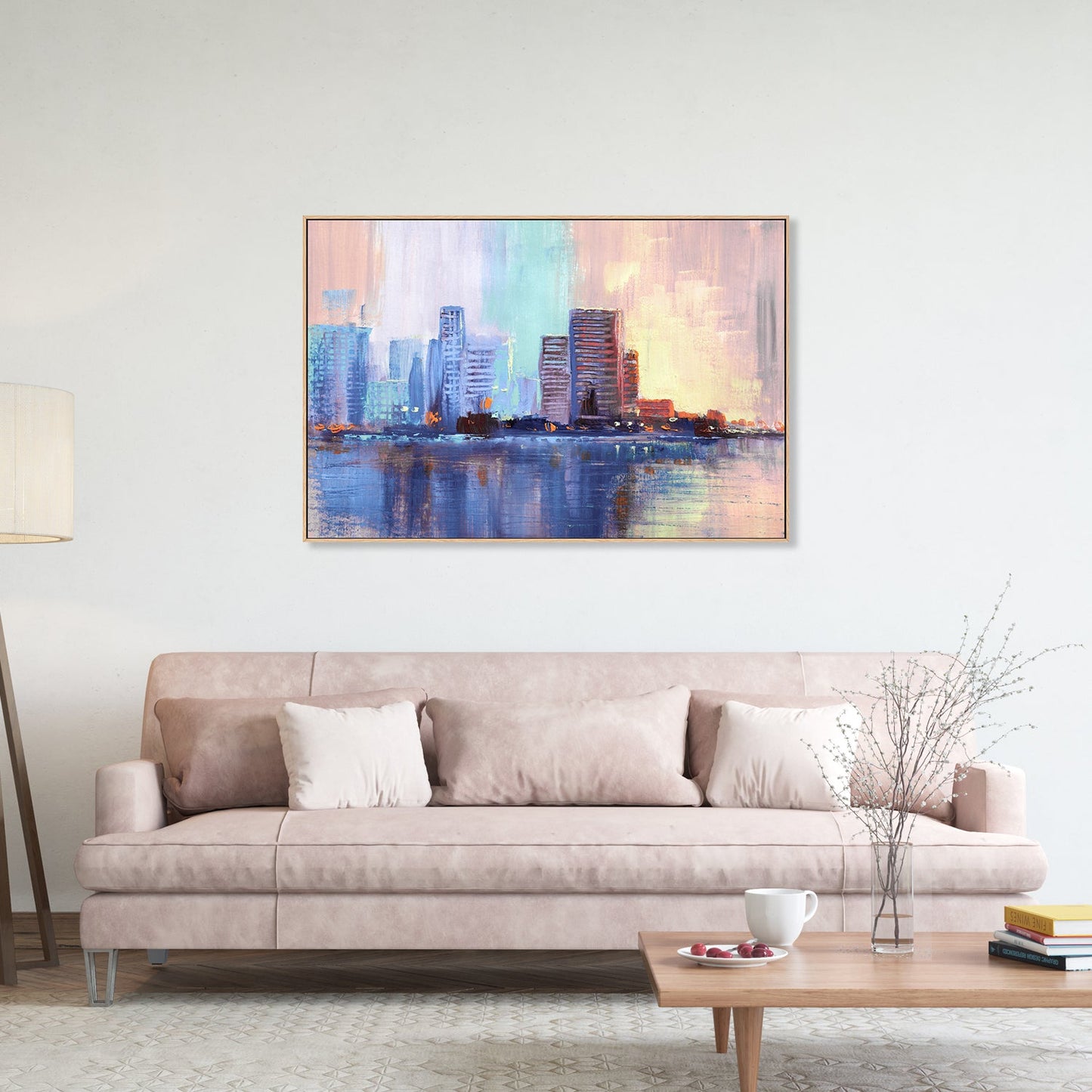 Sunset City, Style B, Hand-Painted Canvas