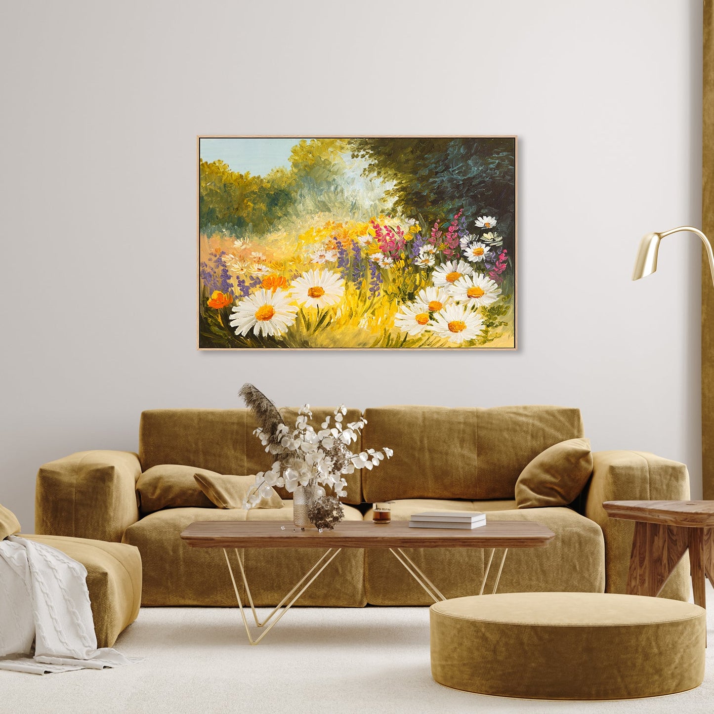 A Field of Daisies, Style A, Hand-Painted Canvas