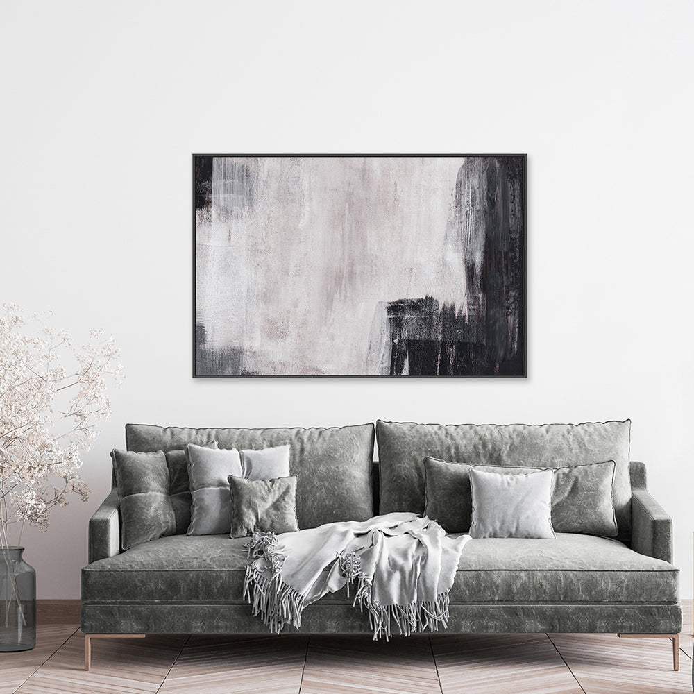 Shades of Black and Grey, Hand-Painted Canvas