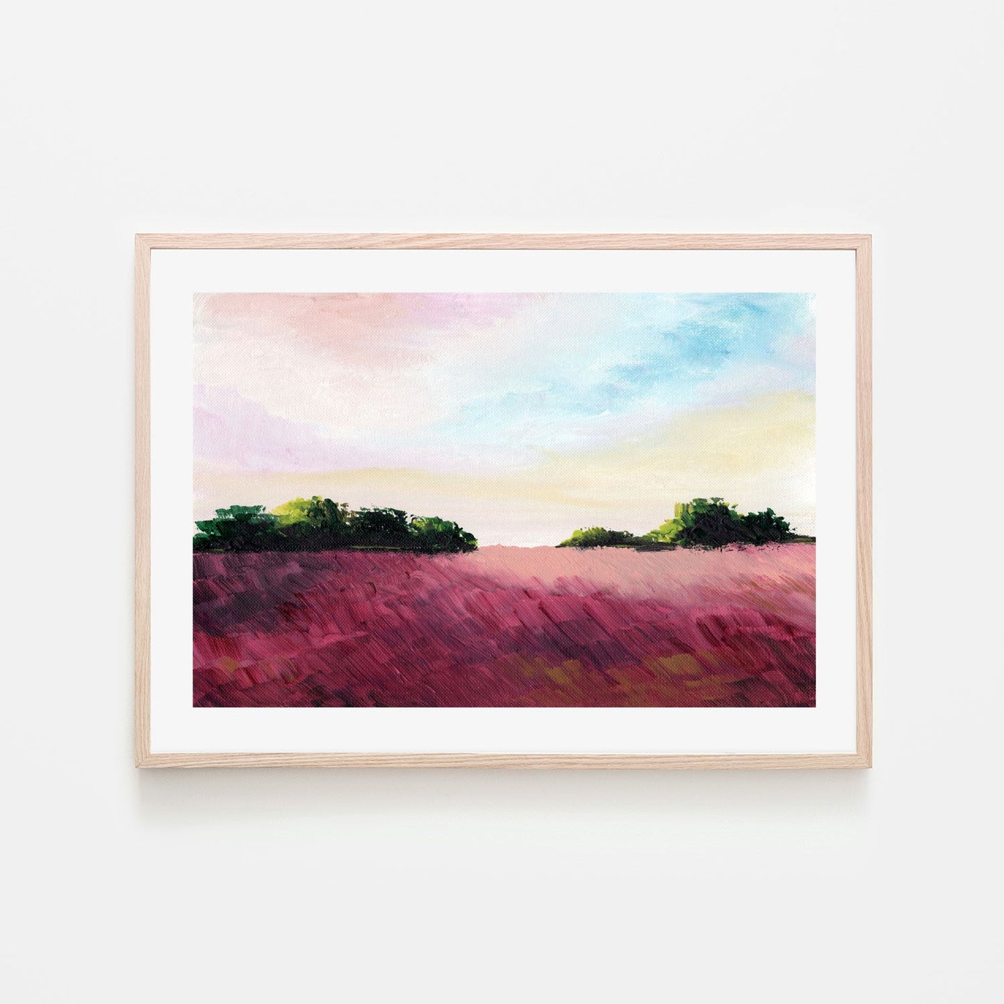 Crimson Dreamscape, Style A, Hand-Painted Canvas