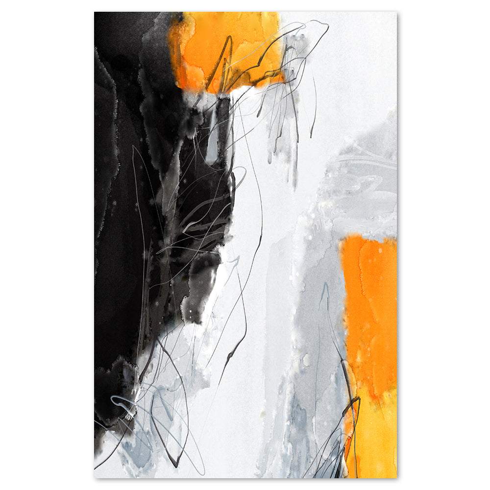 wall-art-print-canvas-poster-framed-Abstract Art, Mustard, Grey And Black, Style C-by-Gioia Wall Art-Gioia Wall Art