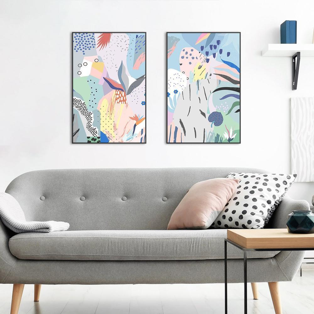 wall-art-print-canvas-poster-framed-Abstract Art, Summer Gardens, Set Of 2-by-Gioia Wall Art-Gioia Wall Art