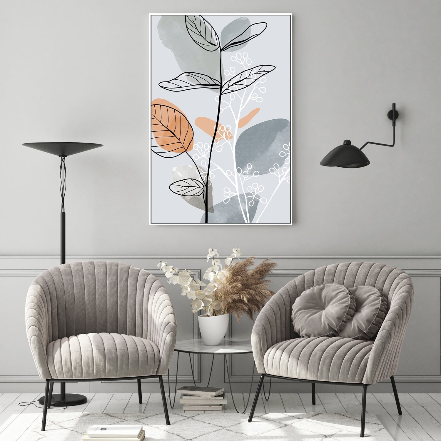 wall-art-print-canvas-poster-framed-Abstract Autumn Leaves, Style D-GIOIA-WALL-ART