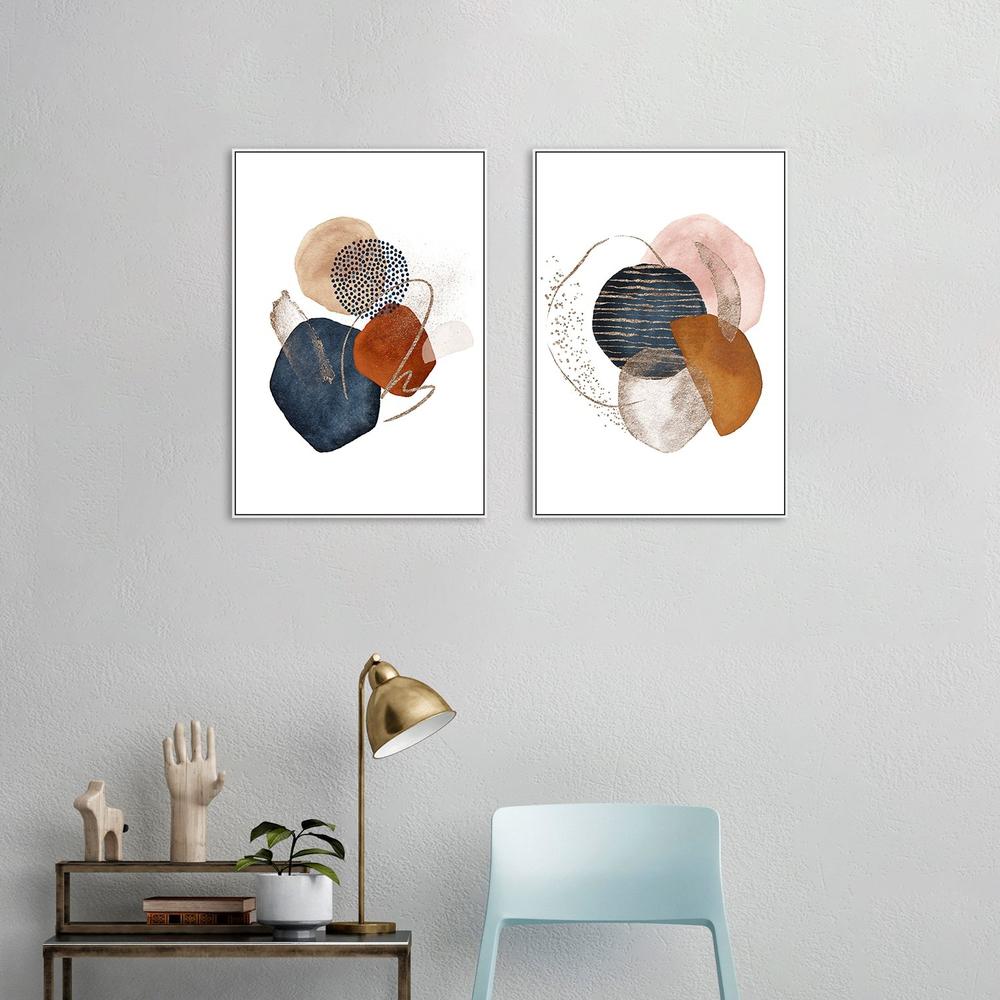 wall-art-print-canvas-poster-framed-Abstract Shapes, Set Of 2-by-Gioia Wall Art-Gioia Wall Art