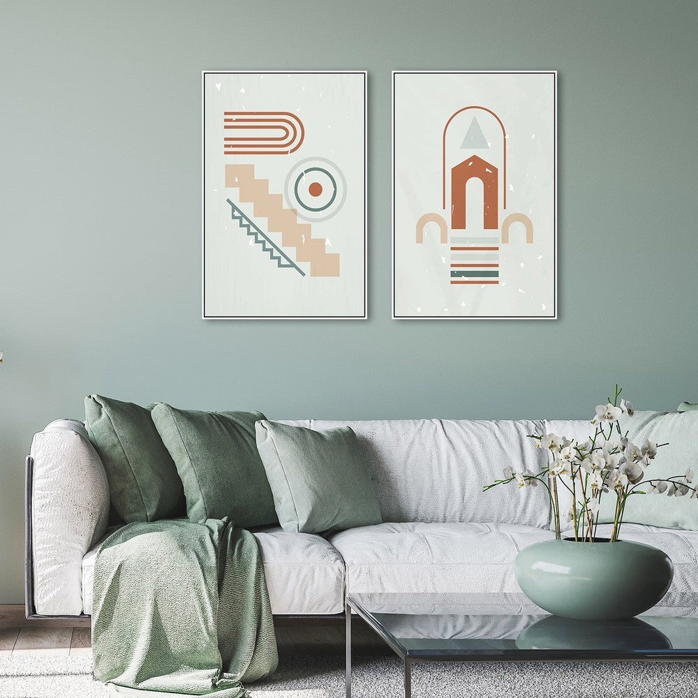 wall-art-print-canvas-poster-framed-Abstract Shapes, Set Of 2, Style B-by-Gioia Wall Art-Gioia Wall Art