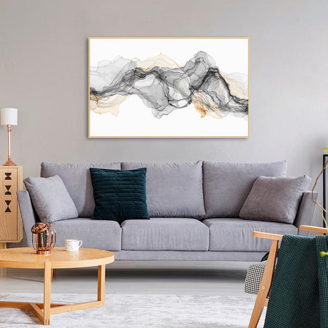 wall-art-print-canvas-poster-framed-Abstract Watercolour Art, Black, Grey And Tan, Rich Layers-by-Gioia Wall Art-Gioia Wall Art
