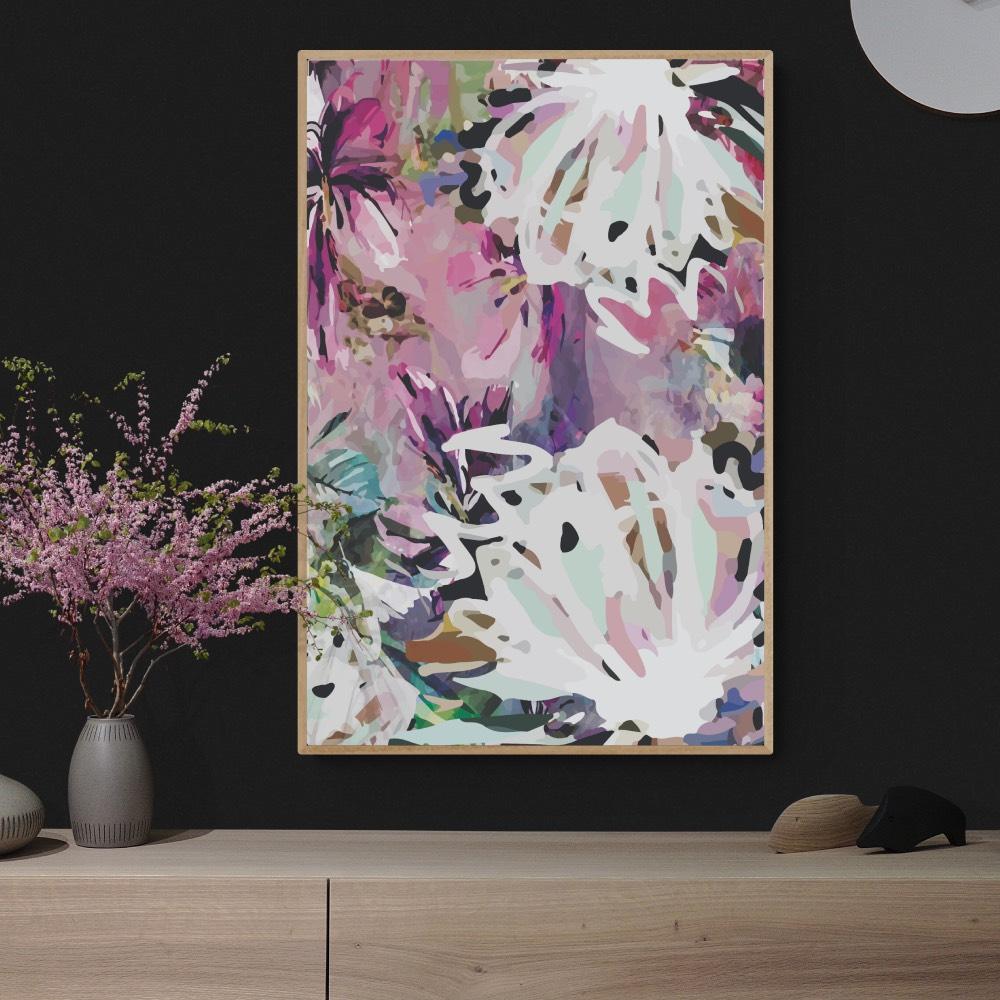 wall-art-print-canvas-poster-framed-Abstract White Florals, Style A-by-Gioia Wall Art-Gioia Wall Art