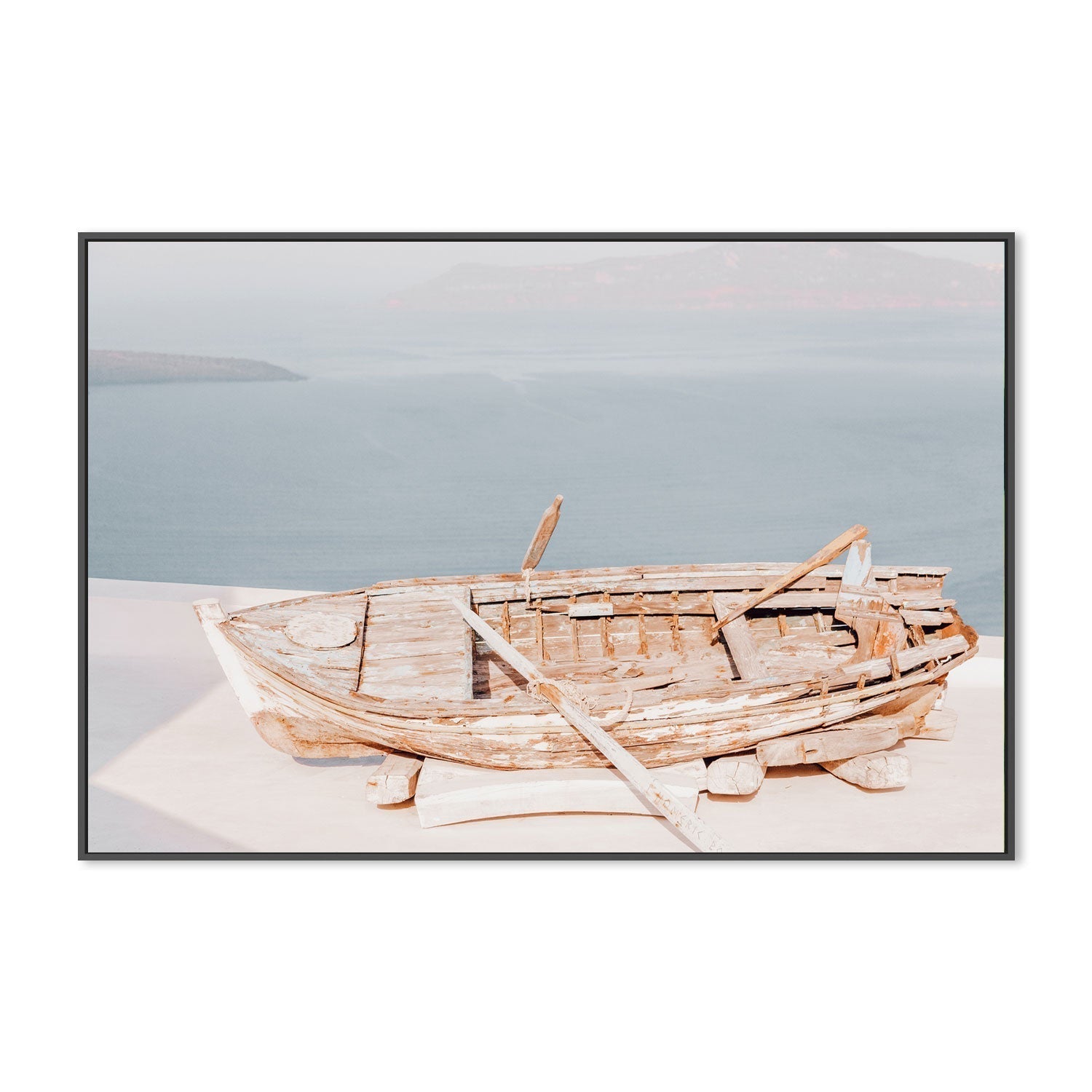 An Old Boat at Santorini-Gioia-Prints-Framed-Canvas-Poster-GIOIA-WALL-ART