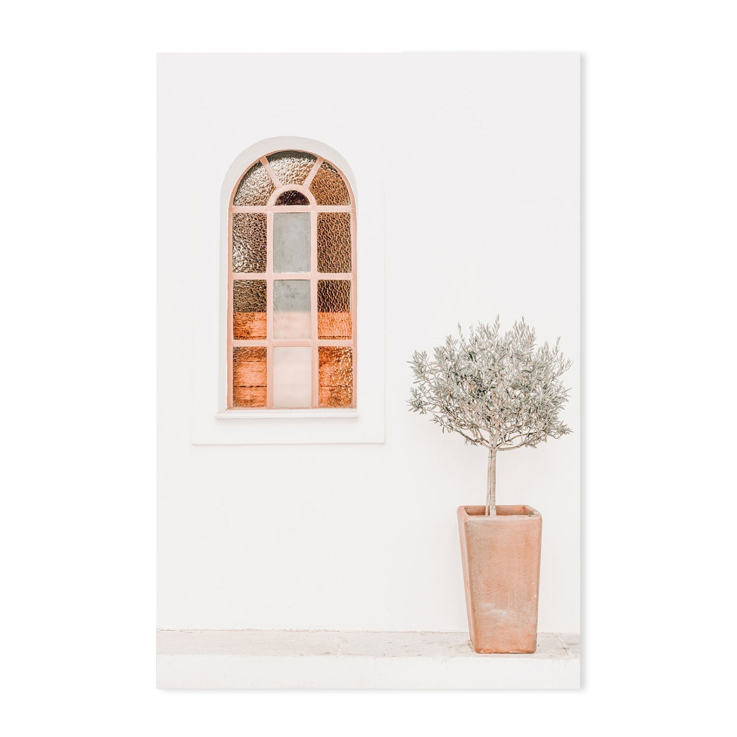 Arch window and pot plant-Gioia-Prints-Framed-Canvas-Poster-GIOIA-WALL-ART