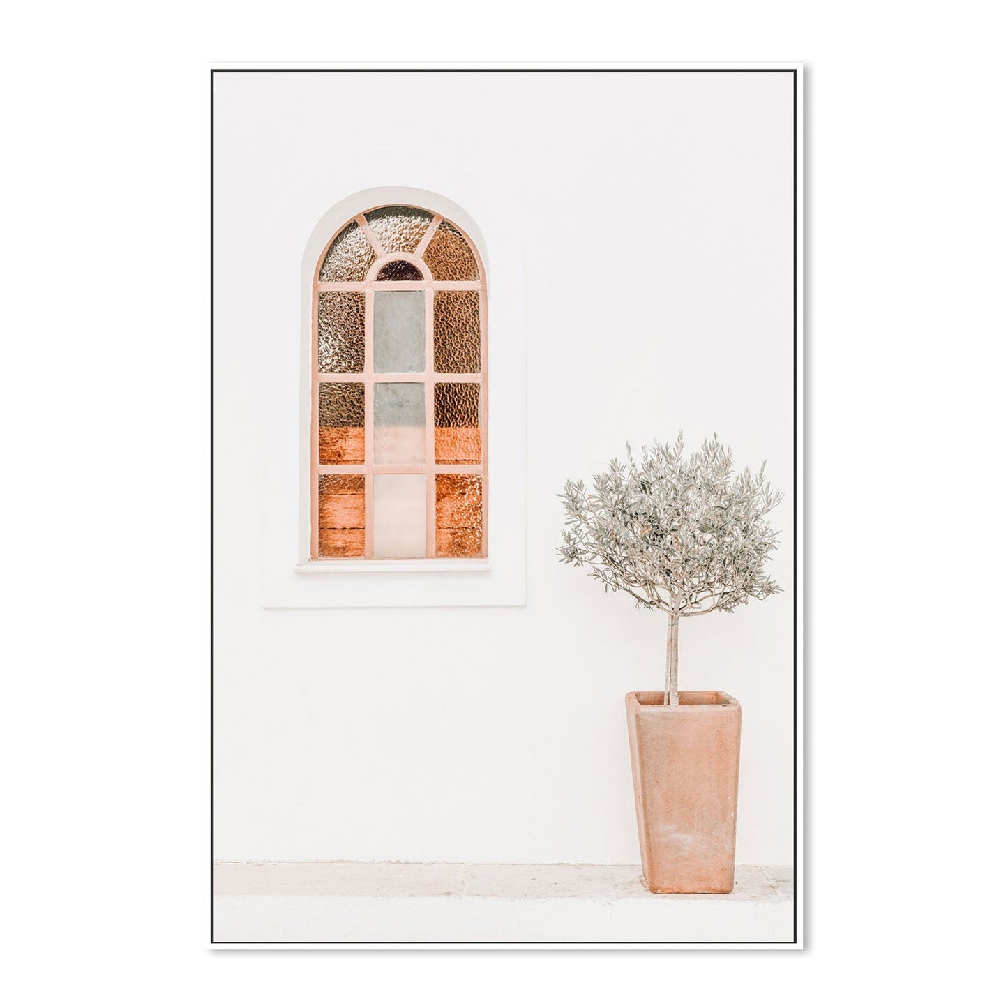 Arch window and pot plant-Gioia-Prints-Framed-Canvas-Poster-GIOIA-WALL-ART