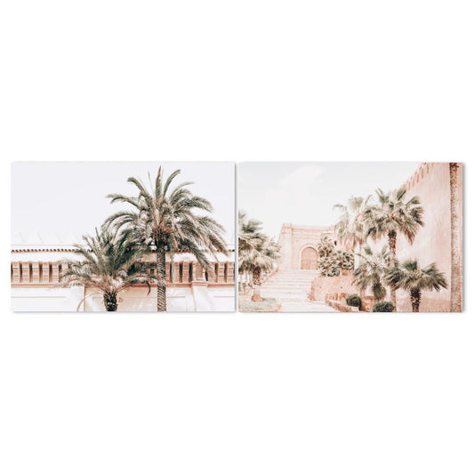 wall-art-print-canvas-poster-framed-Architecture And Palms Of Morocco, Set Of 2-by-Gioia Wall Art-Gioia Wall Art