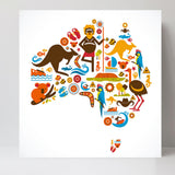 wall-art-print-canvas-poster-framed-Australian Map Illustration-by-Gioia Wall Art-Gioia Wall Art