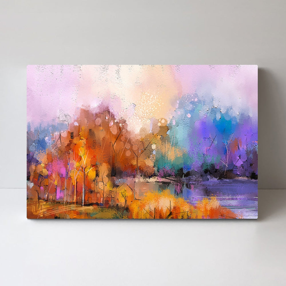 wall-art-print-canvas-poster-framed-Autumn Lake And Afterglow-by-Gioia Wall Art-Gioia Wall Art