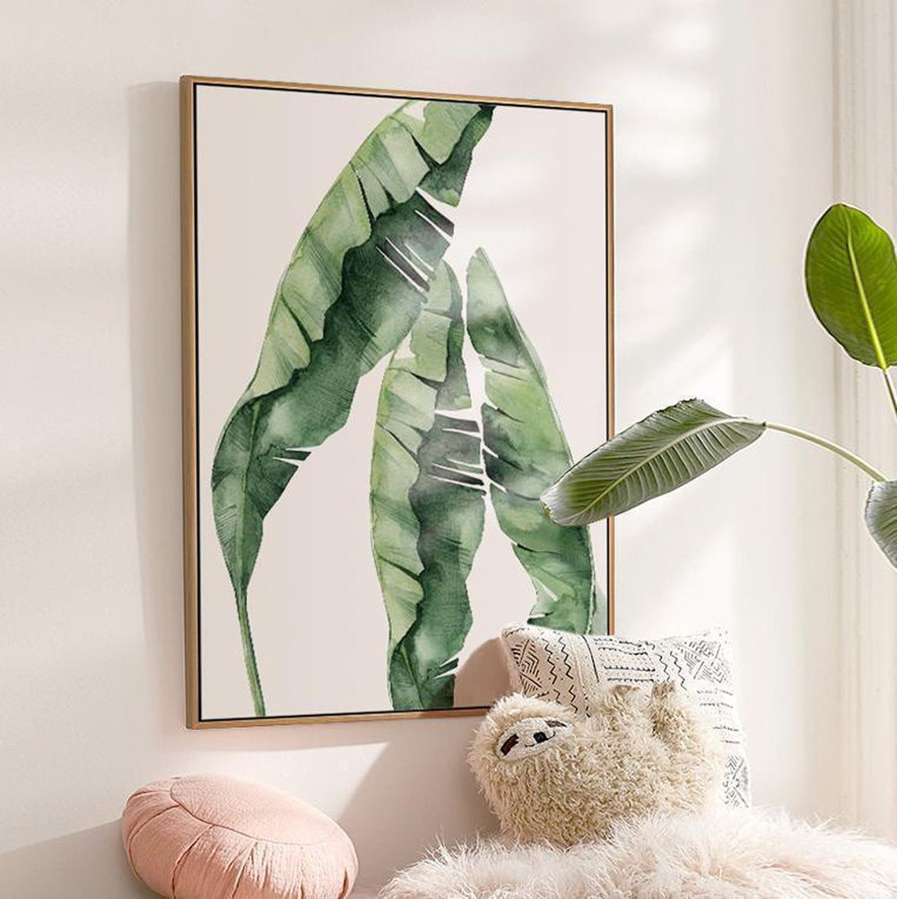 wall-art-print-canvas-poster-framed-Banana Tree Leaves, Watercolour-by-Gioia Wall Art-Gioia Wall Art