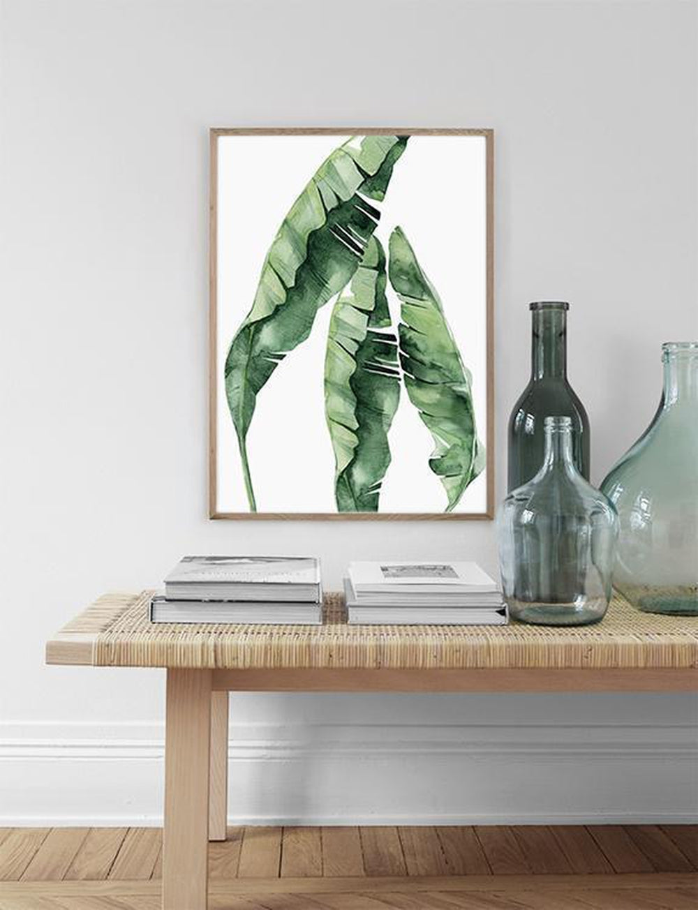 wall-art-print-canvas-poster-framed-Banana Tree Leaves, Watercolour-by-Gioia Wall Art-Gioia Wall Art