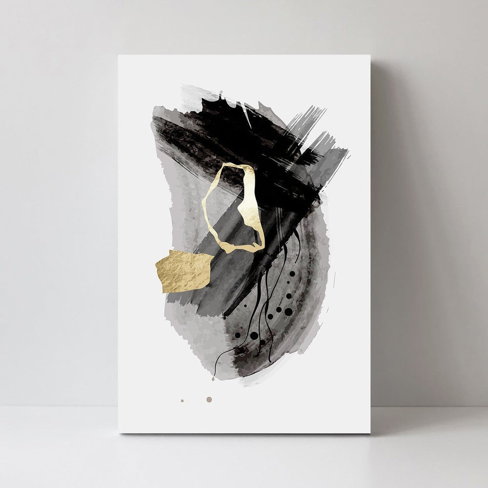 wall-art-print-canvas-poster-framed-Black And Gold Abstract, Style C-by-Gioia Wall Art-Gioia Wall Art