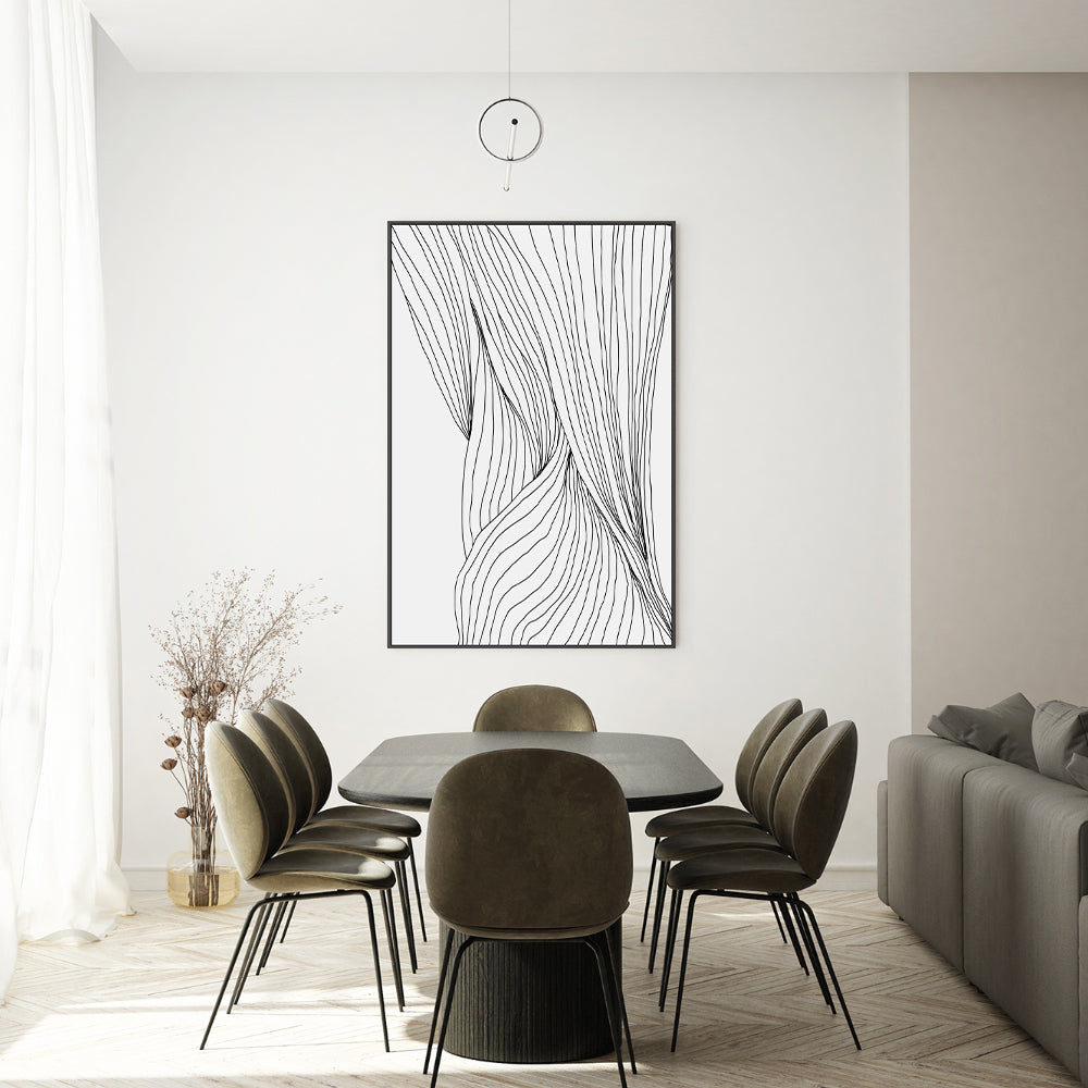 wall-art-print-canvas-poster-framed-Black Lines, Style A-GIOIA-WALL-ART