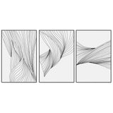 wall-art-print-canvas-poster-framed-Black Lines, Style A, B & C, Set Of 3-GIOIA-WALL-ART