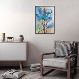 wall-art-print-canvas-poster-framed-Blue Flowers, Watercolour Painting, Style C-by-Gioia Wall Art-Gioia Wall Art