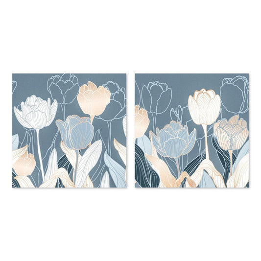 wall-art-print-canvas-poster-framed-Blue Lotus Bunch, Set Of 2-by-Gioia Wall Art-Gioia Wall Art