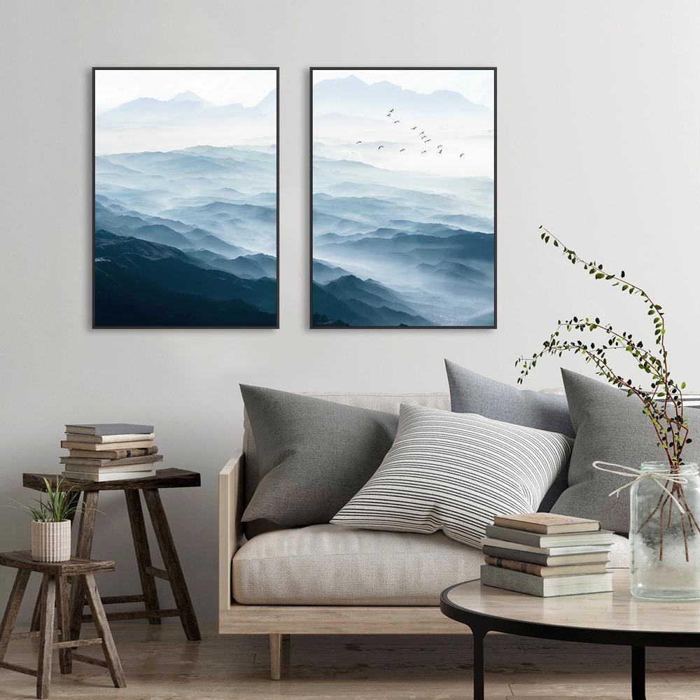 wall-art-print-canvas-poster-framed-Blue Mountains, Set Of 2-by-Gioia Wall Art-Gioia Wall Art