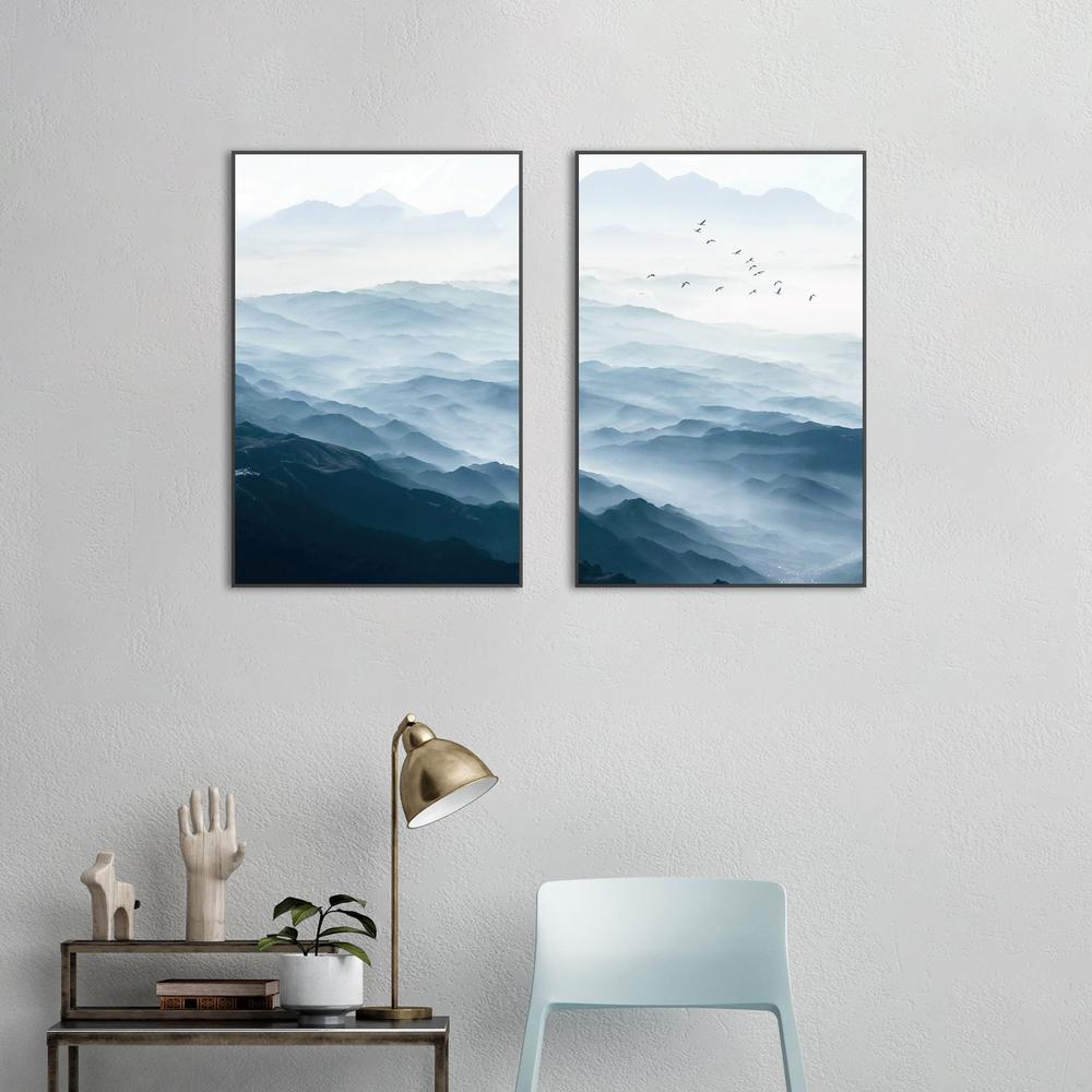 wall-art-print-canvas-poster-framed-Blue Mountains, Set Of 2-by-Gioia Wall Art-Gioia Wall Art